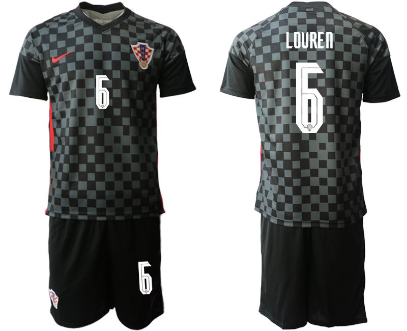 Men 2020-2021 European Cup Croatia away black #6 Nike Soccer Jersey->customized soccer jersey->Custom Jersey